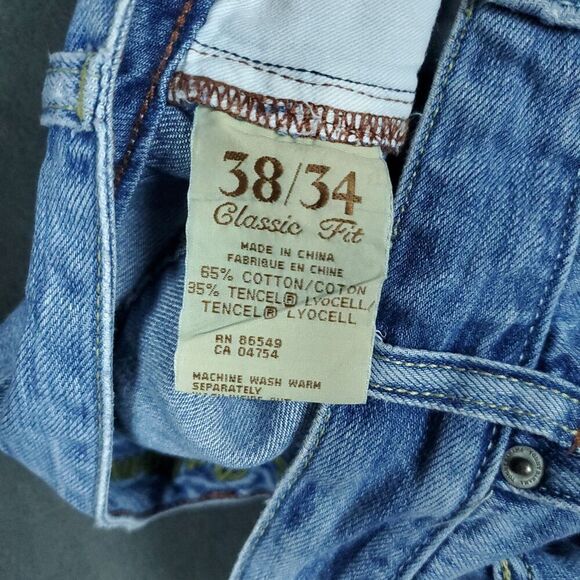 Tommy Bahama Classic Fit Mens Jeans 38x34 Light Wash Cotton Tencel - Picture 2 of 16